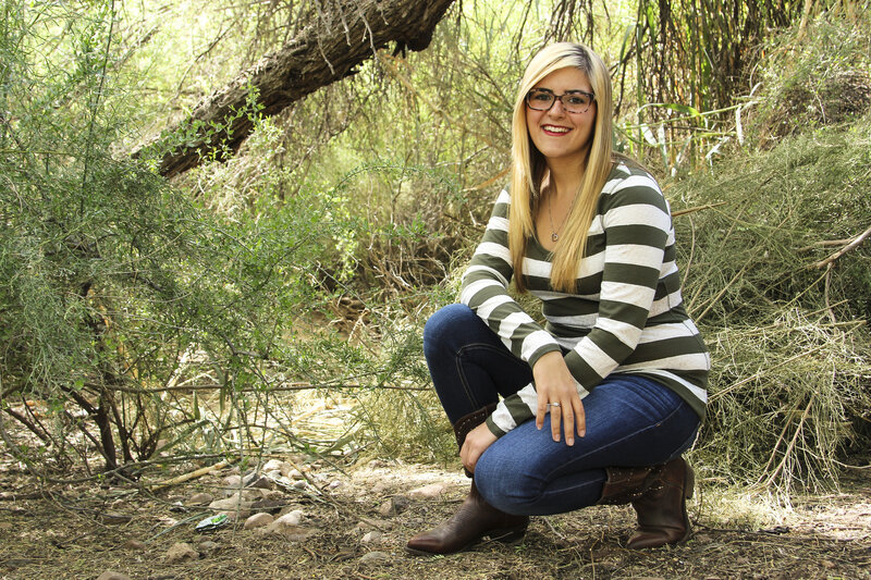 Woman in Striped Shirt — Green, Natural