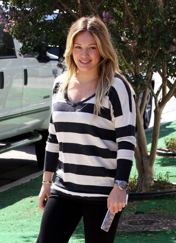 Woman in striped sweater