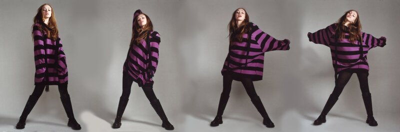 woman in striped sweater