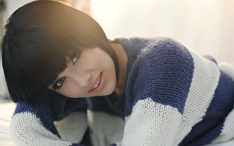 woman in striped sweater