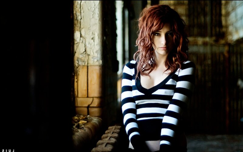 woman in striped sweater