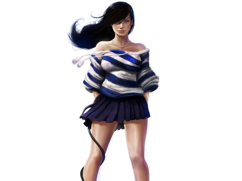 woman in striped sweater