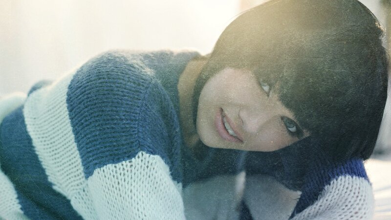 woman in striped sweater