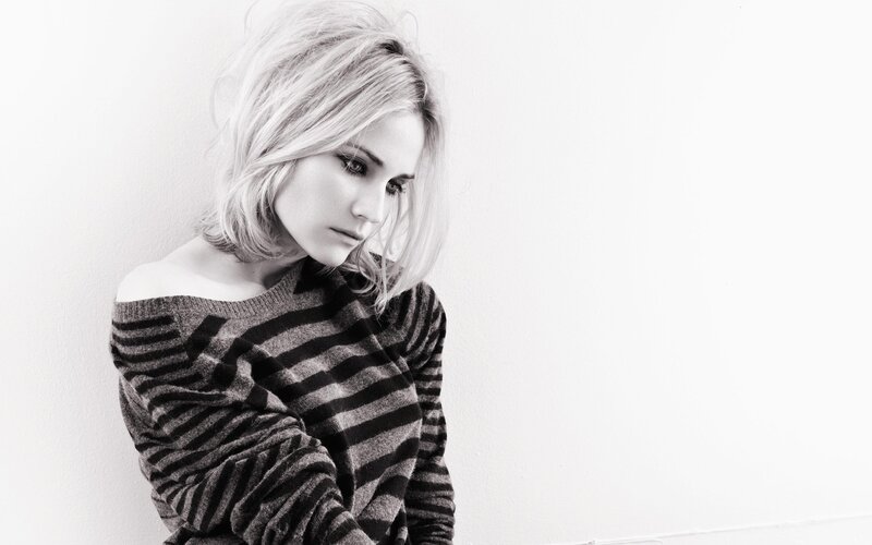 woman in striped sweater