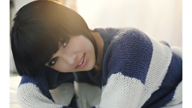 woman in striped sweater