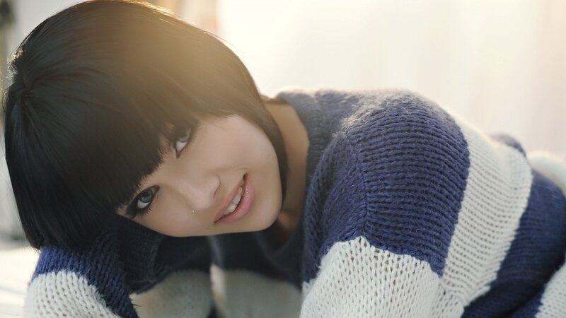 woman in striped sweater