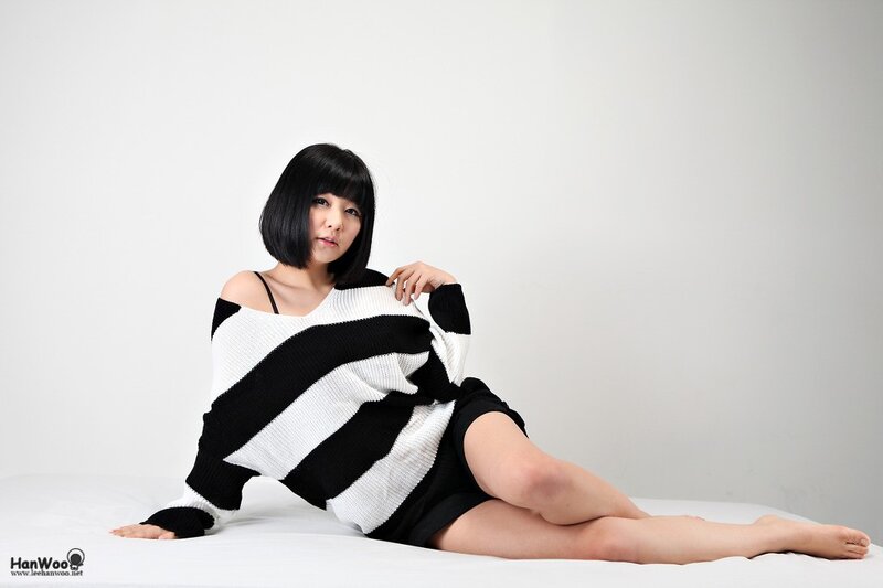 woman in striped sweater
