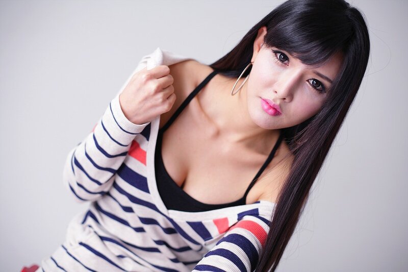 woman in striped sweater