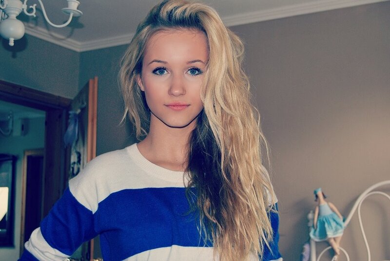 woman in striped sweater
