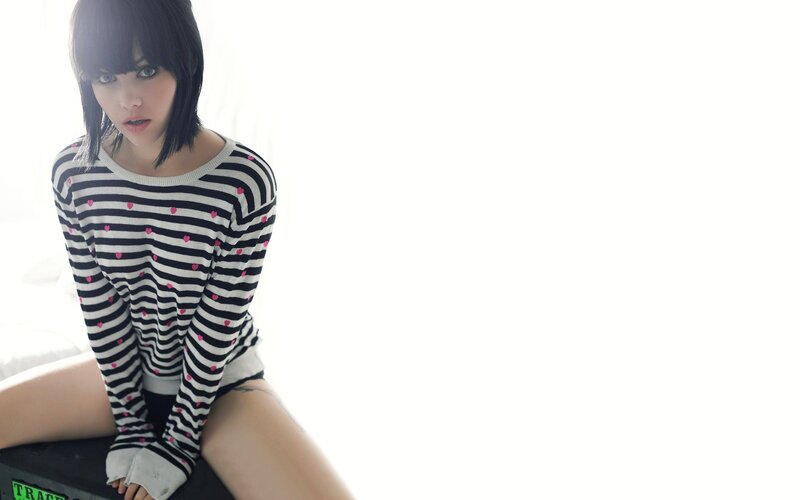 woman in striped sweater