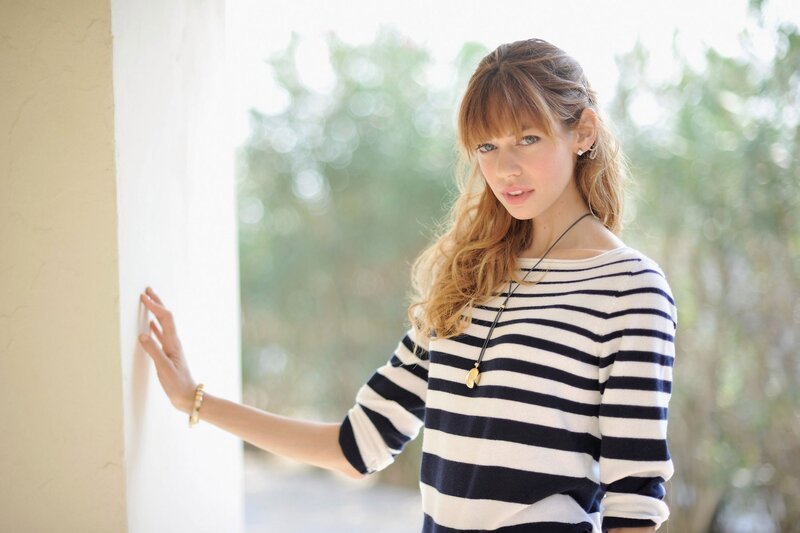 woman in striped sweater