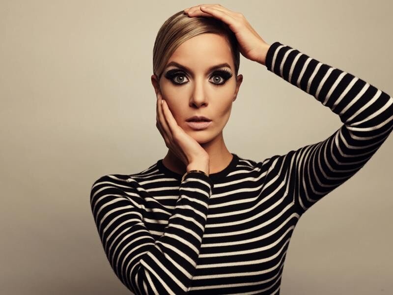 woman in striped sweater