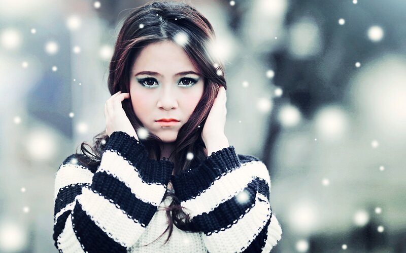 woman in striped sweater
