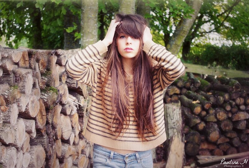woman in striped sweater