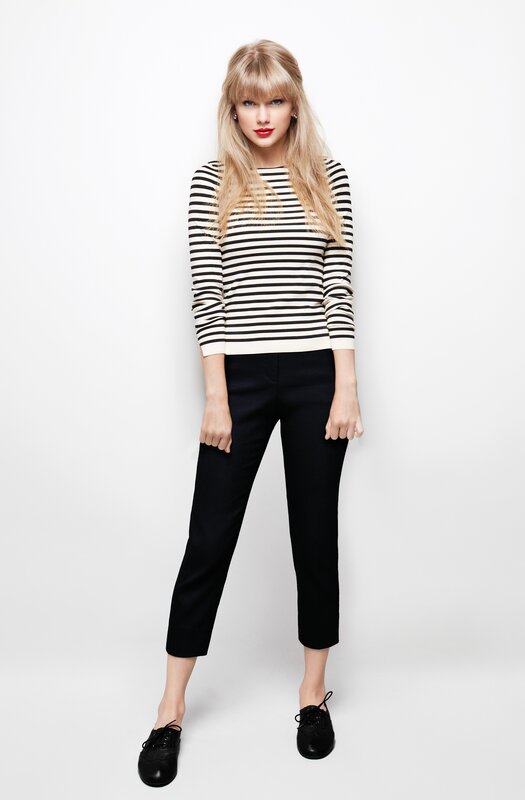 woman in striped sweater