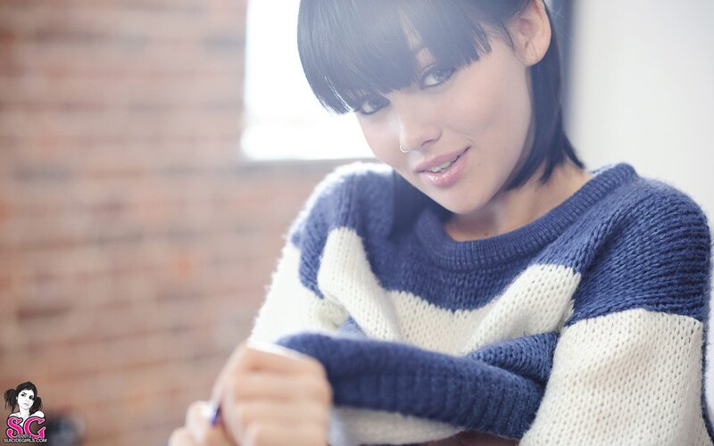 woman in striped sweater