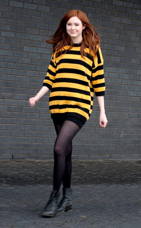 Woman in striped sweater