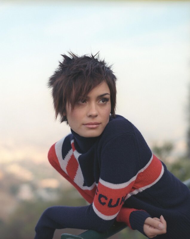 woman in striped sweater