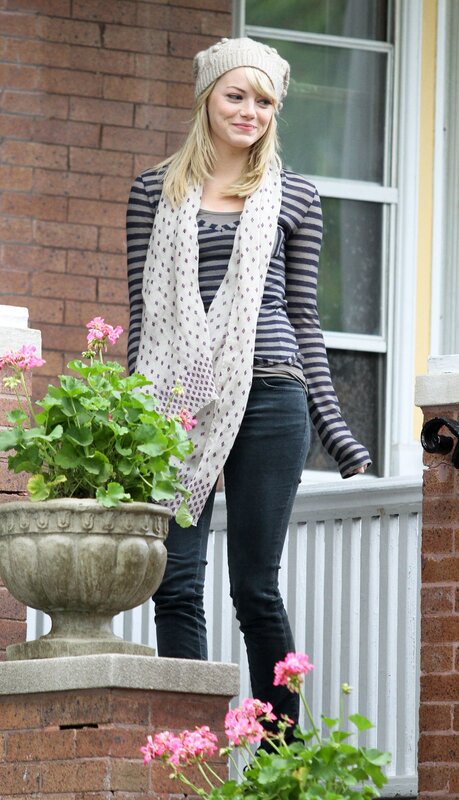 woman in striped sweater
