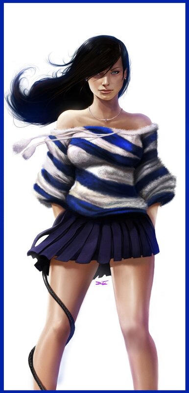 woman in striped sweater