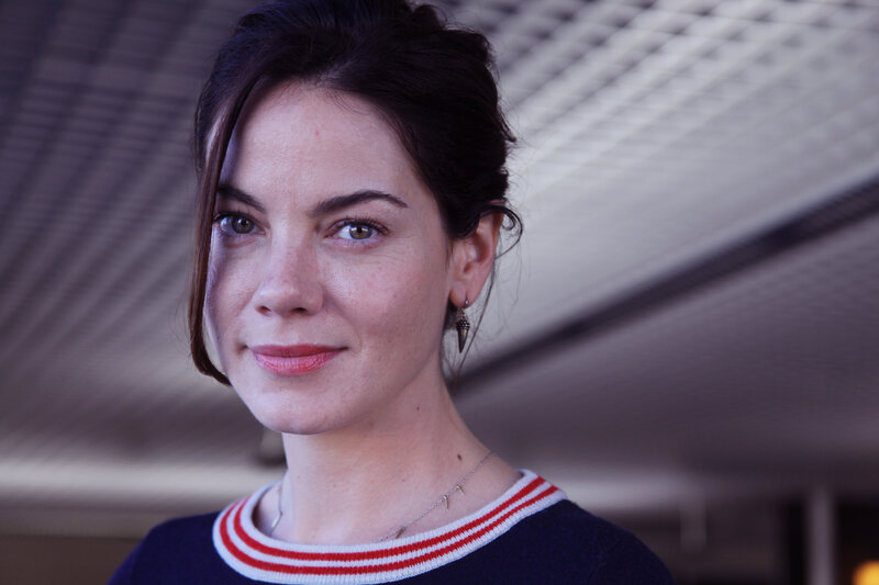 woman in striped sweater
