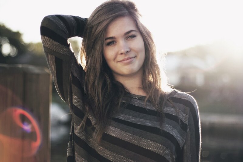woman in striped sweater