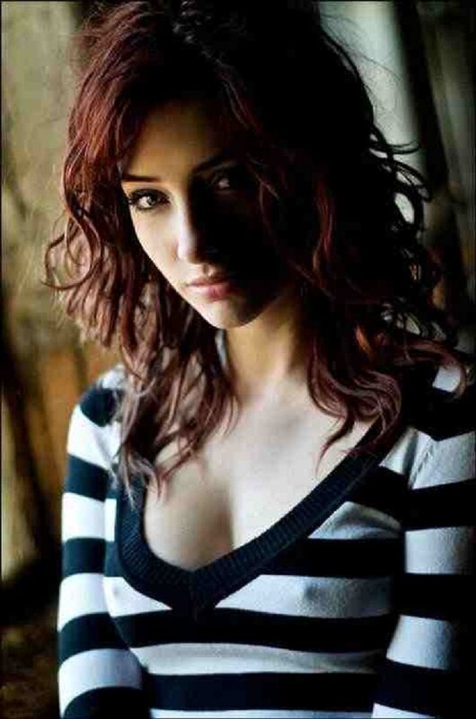 woman in striped sweater