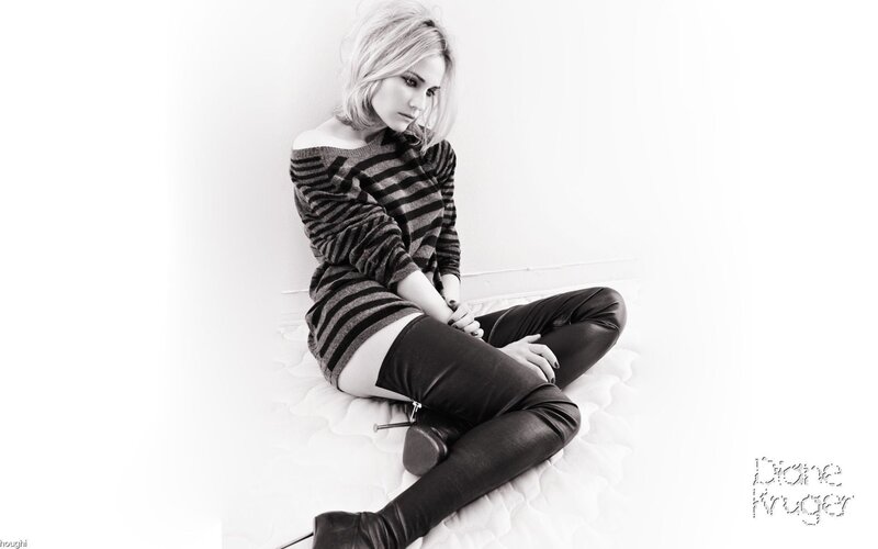 woman in striped sweater sitting