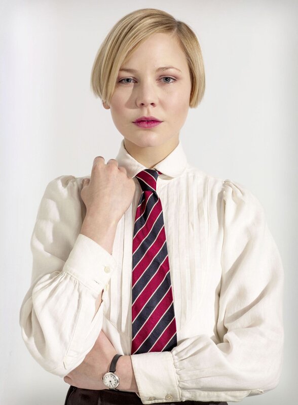 woman in striped tie