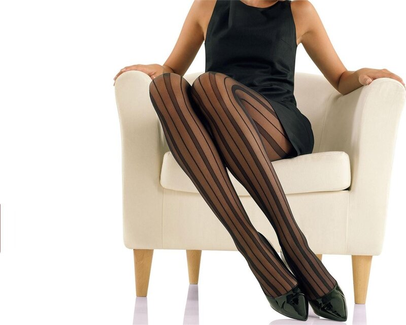 woman in striped tights