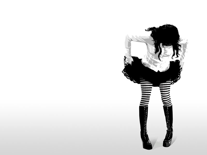 woman in striped tights and boots