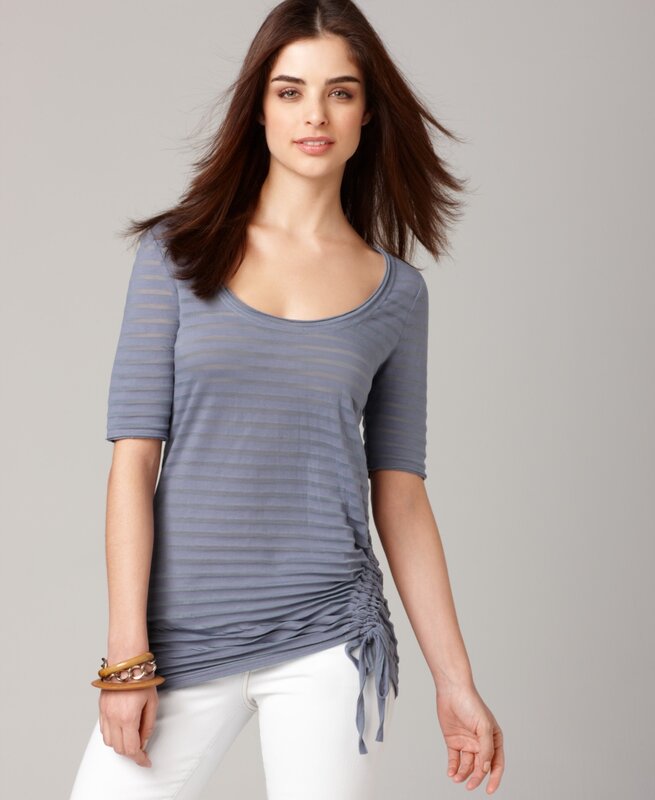 woman in striped top