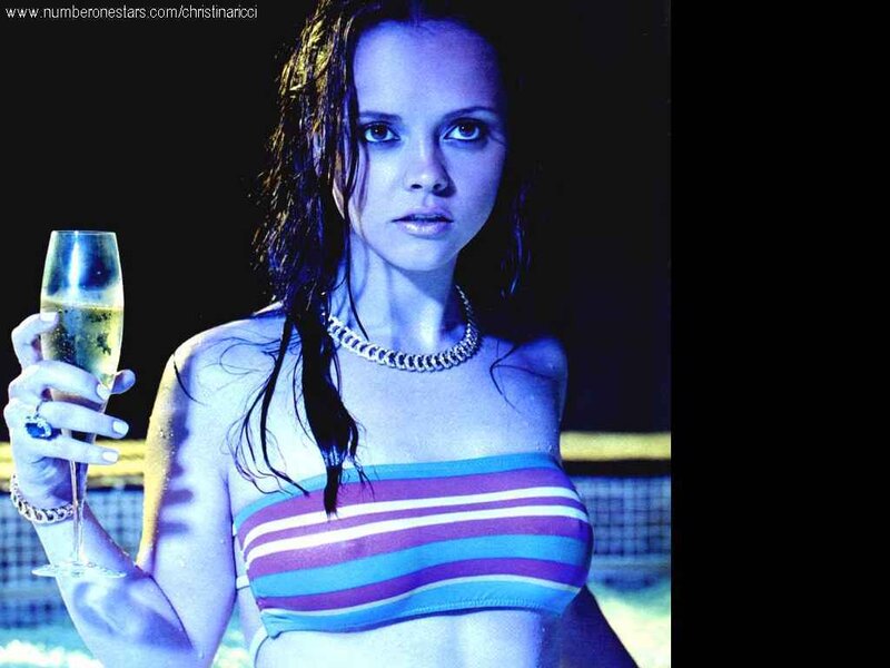 Woman in Striped Top — Blue, Dramatic