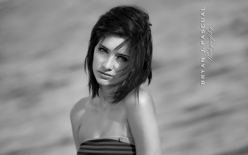 woman in striped top on beach