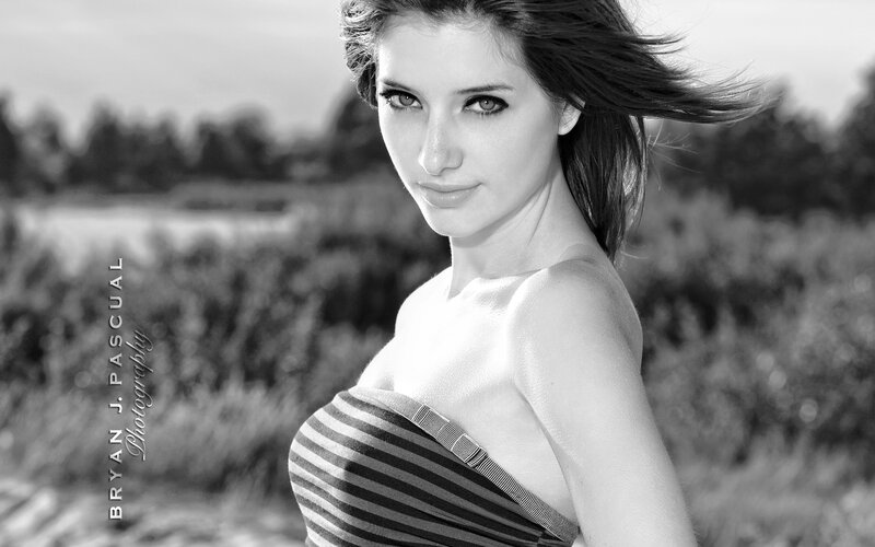 woman in striped top outdoors