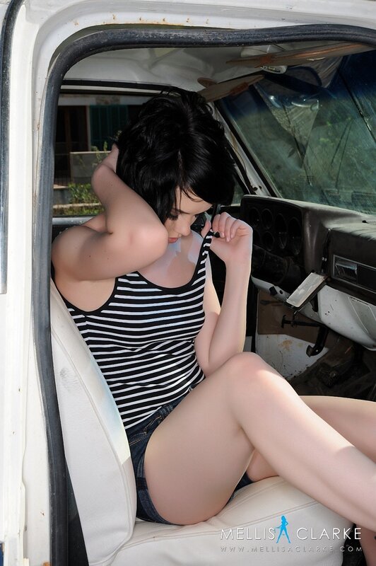 Woman in Striped Top — White, Casual