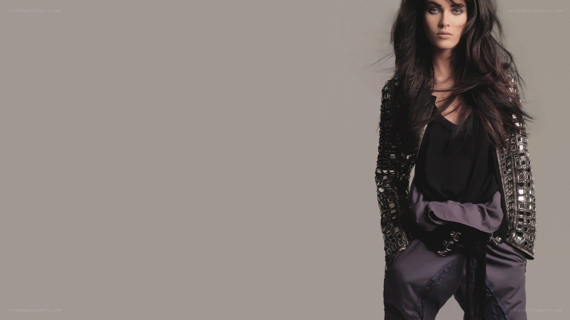 woman in studded jacket