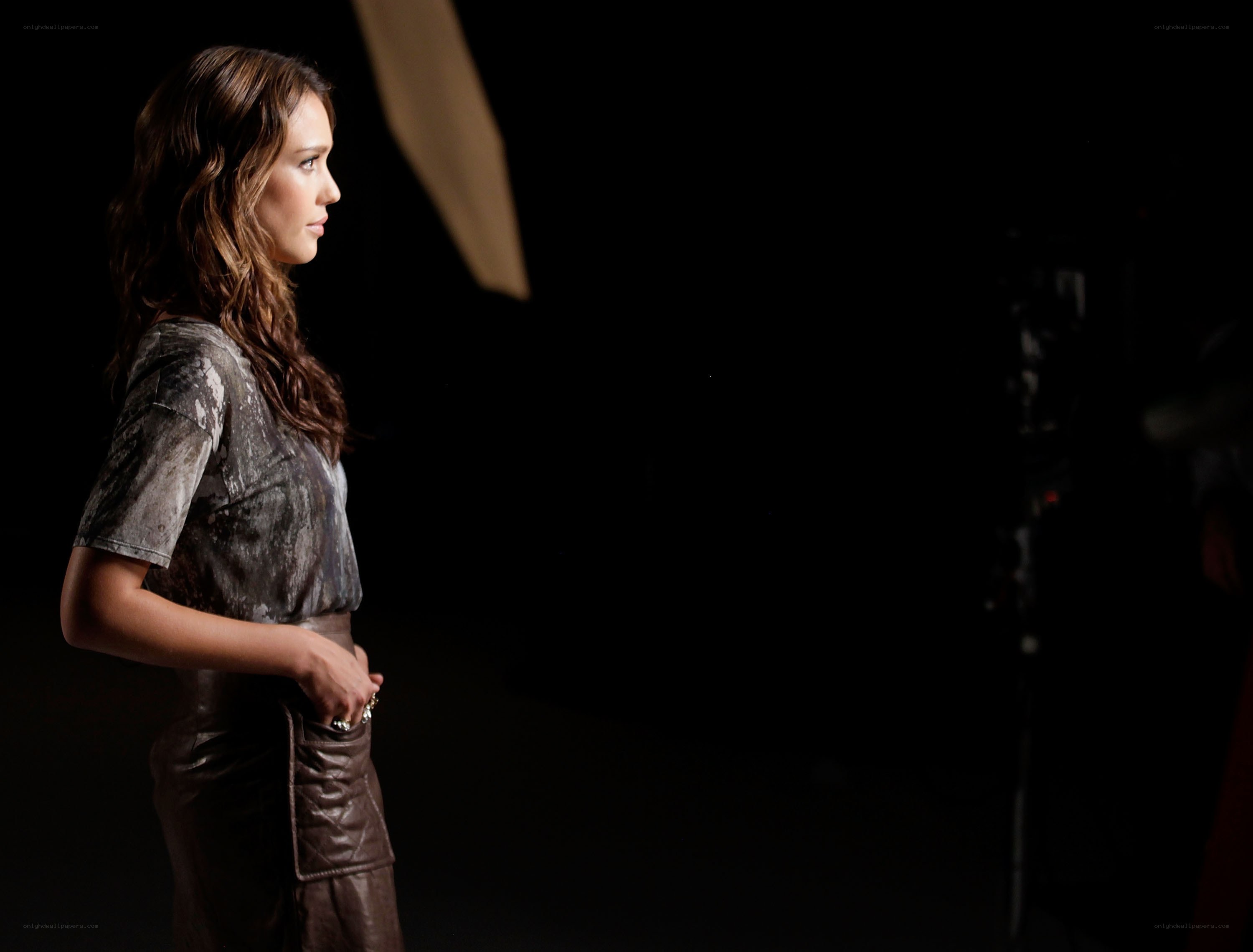 woman in studio lighting