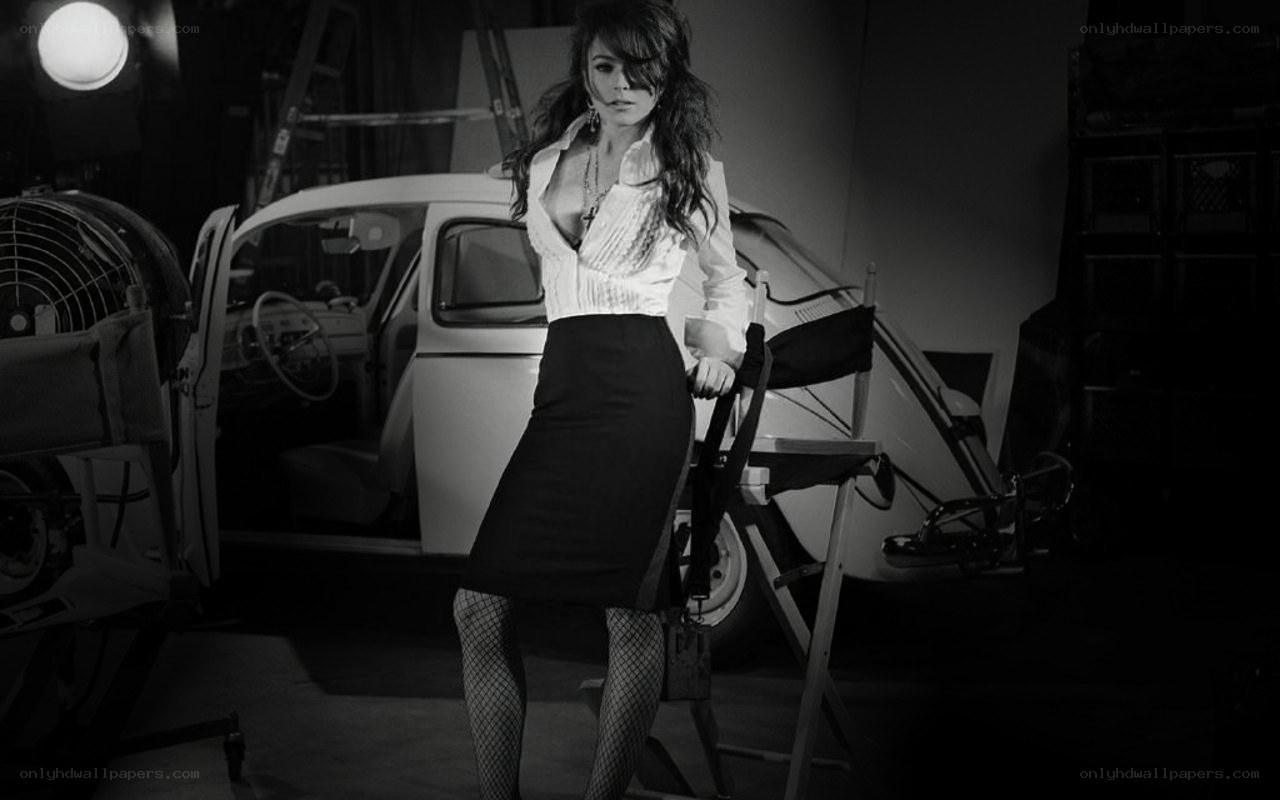 woman in studio with car