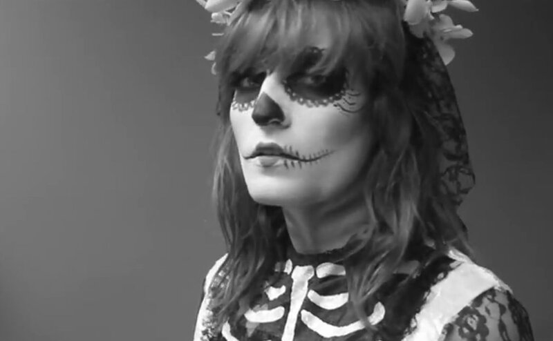 woman in sugar skull makeup
