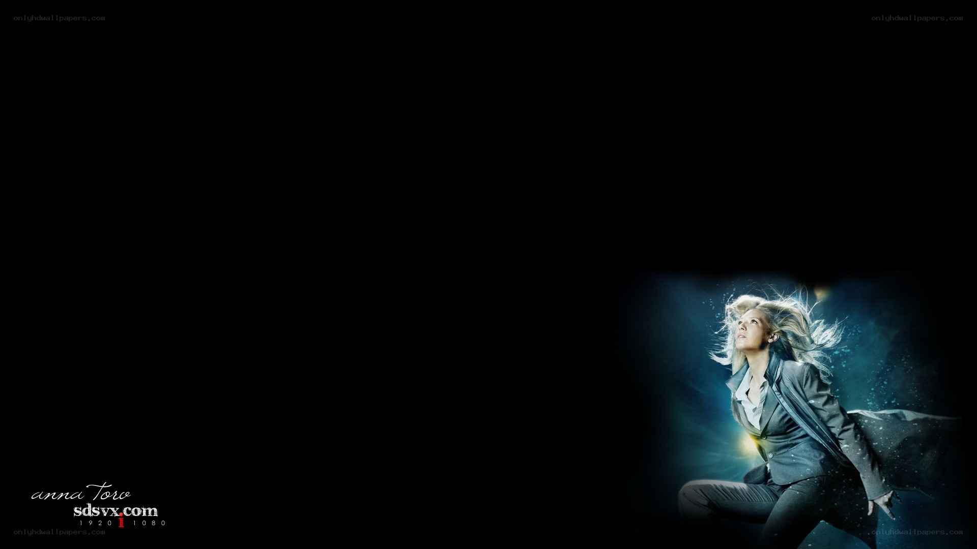 woman in suit with light effect