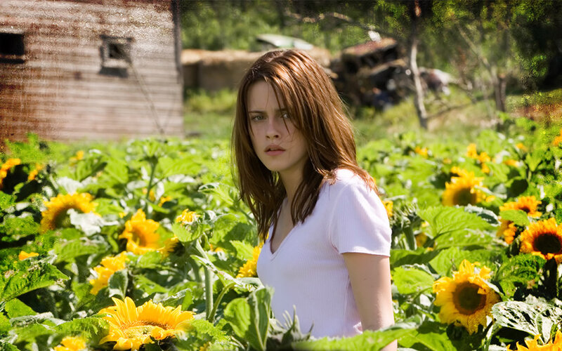 woman in sunflower field