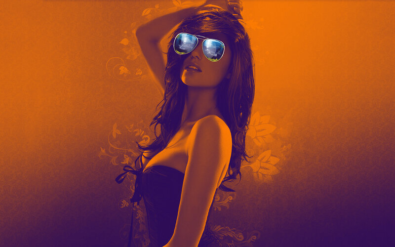 woman in sunglasses and corset