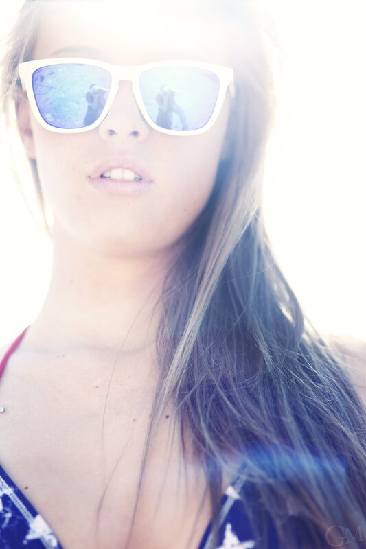 woman in sunglasses at beach