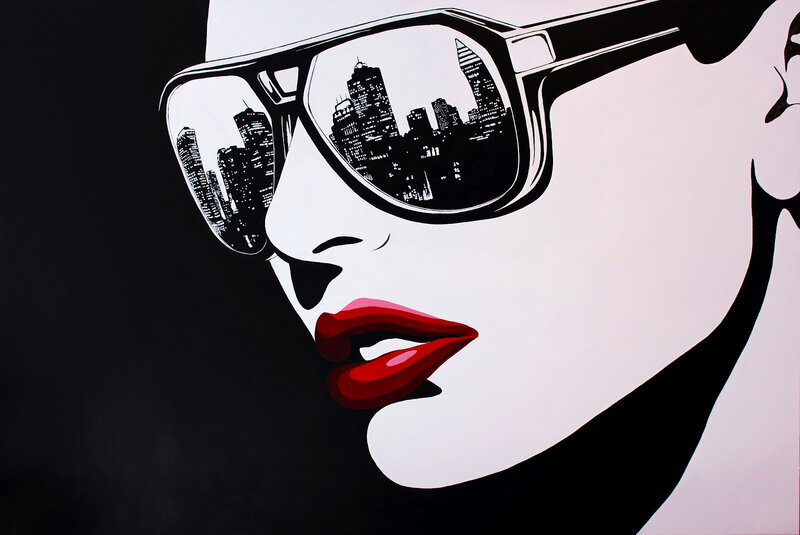 Woman in Sunglasses — Black, Dramatic, Night