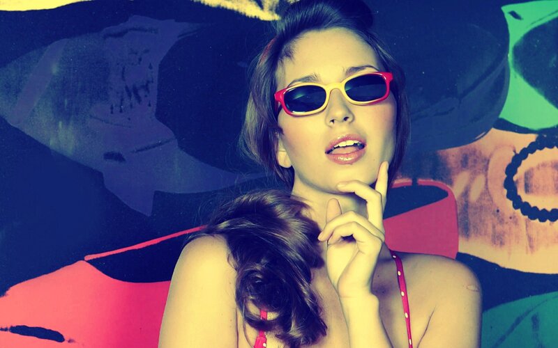 Woman in Sunglasses — Blue, Stylized