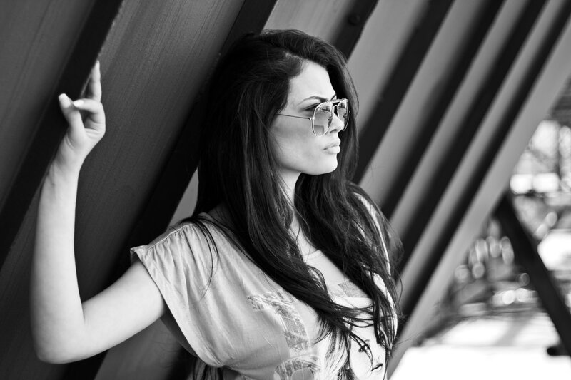 woman in sunglasses leaning