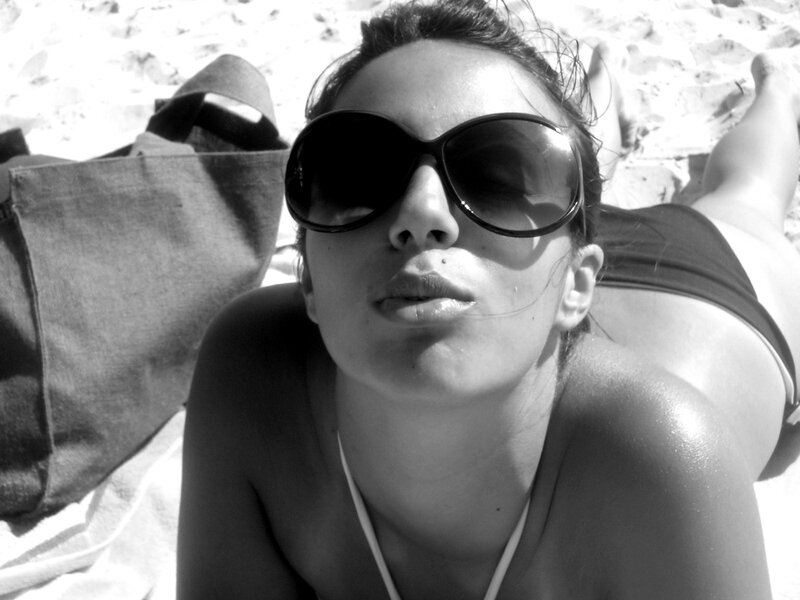 woman in sunglasses on beach