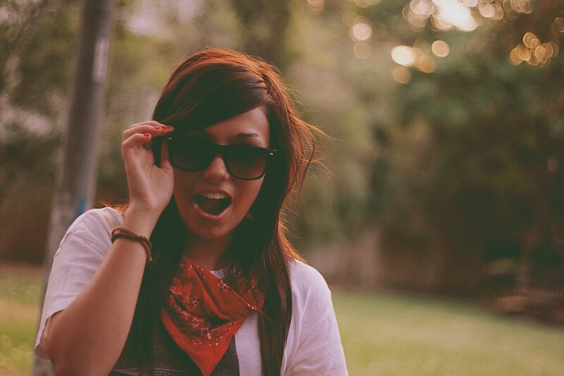 woman in sunglasses outdoors