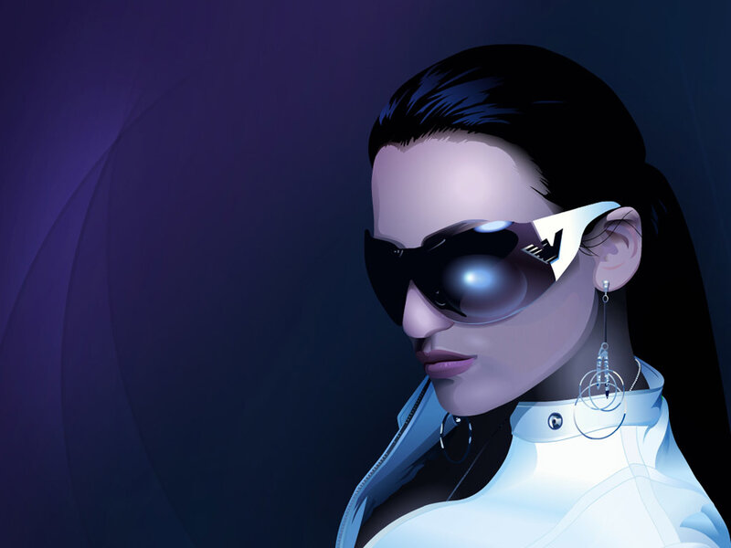 Woman in Sunglasses — Purple